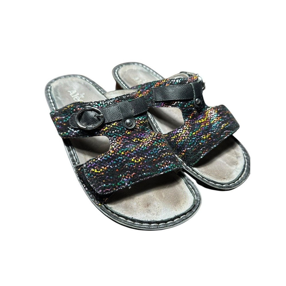 Alegria Sandals Slip On Rainbow Black Women's‎ Size EU 40, US 9 Comfort #S19-1